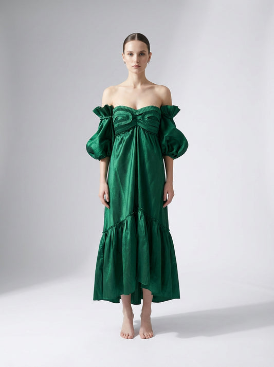 Vestido midi verde