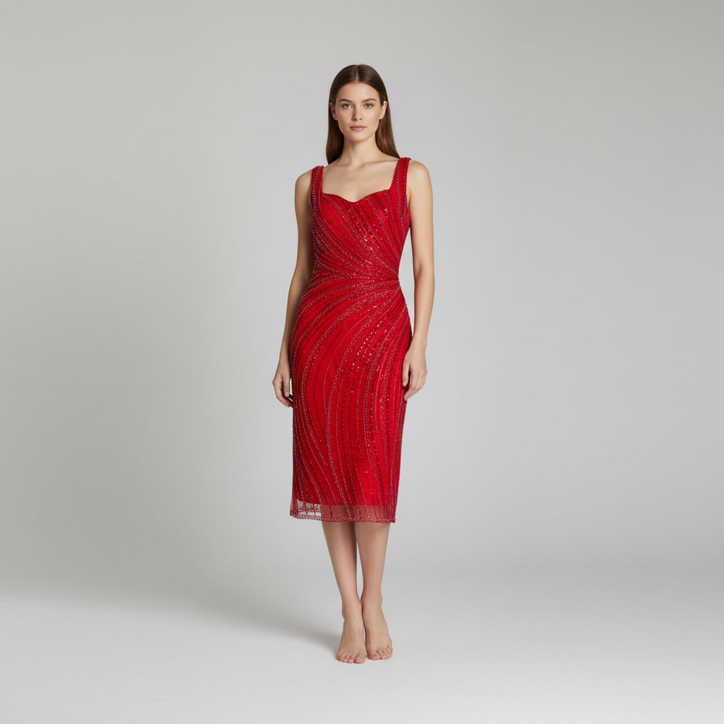 Vestido midi rojo