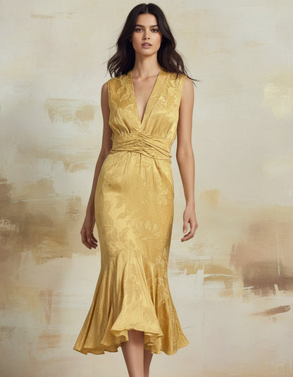 Vestido amarillo floral