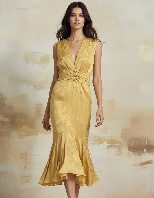 Vestido amarillo floral