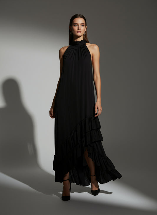 Vestido maxi caviana negro