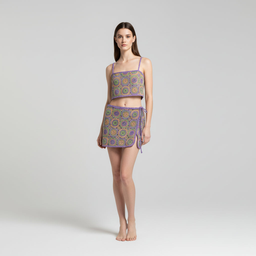 set crochet lila