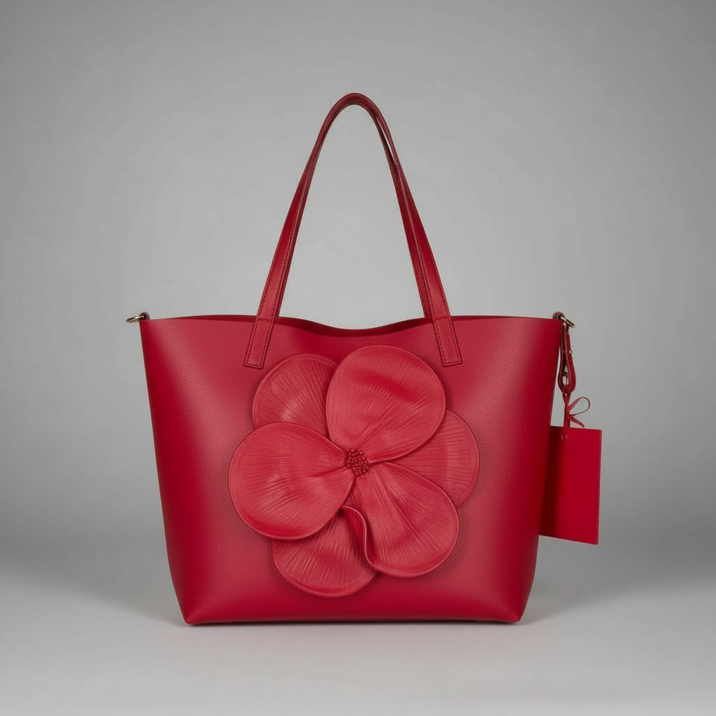 Bolso flor roja