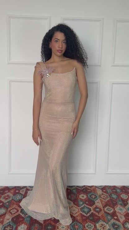 vestido piedras de fiesta sergio cano