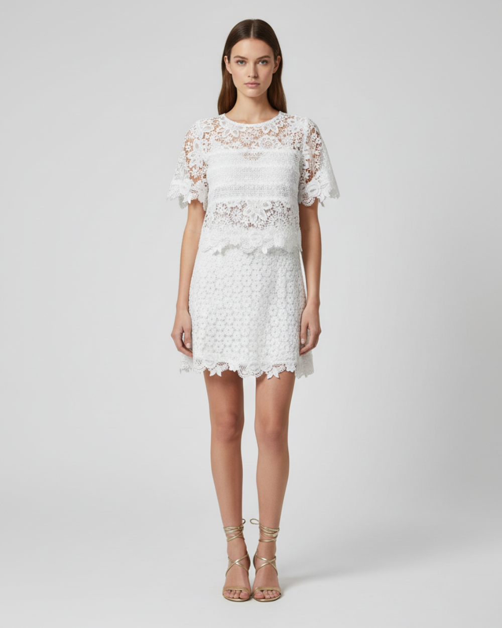 Set blanco top y falda