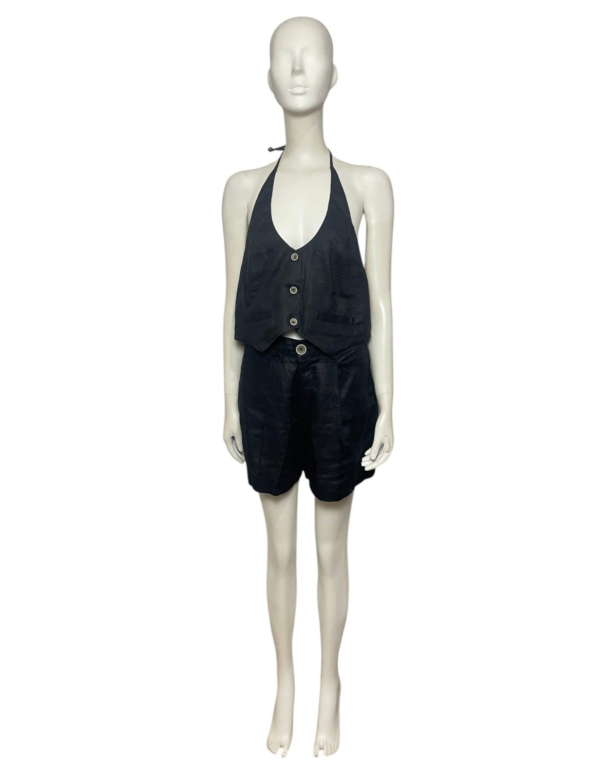 Set short y vest black