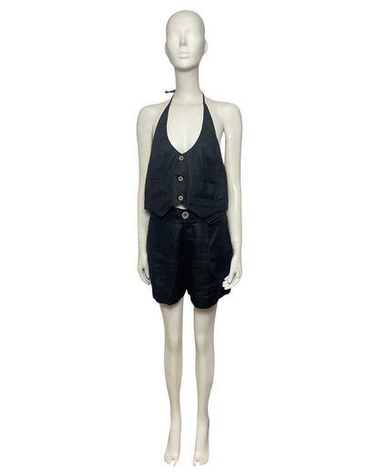 Set short y vest black