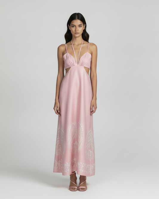 Caribe rose maxi dress