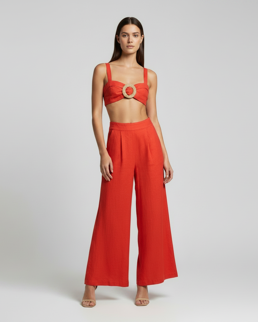 Set pant y top naranja