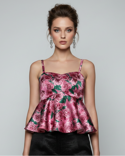 Blusa print rosas