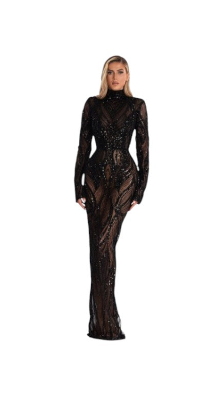 vestido maxi Midnight Mirage jo
