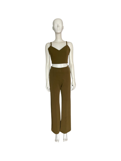 set pantalon y top verde militar