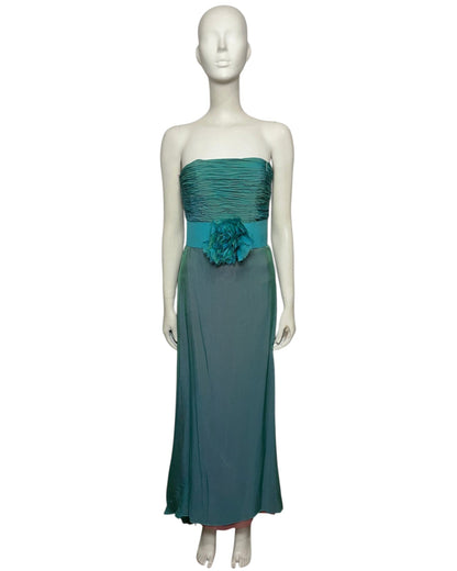 Vestido verde turquesa fajón