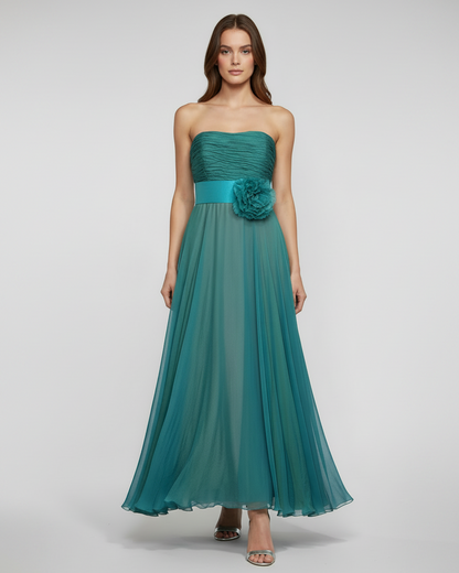 Vestido verde turquesa fajón